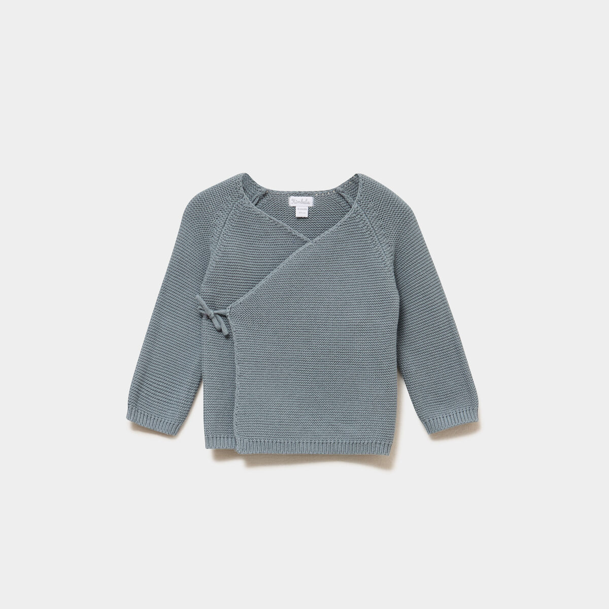 Brassi&egrave;re naissance tricot nou&eacute;e coton vert fonc&eacute; b&eacute;b&eacute;