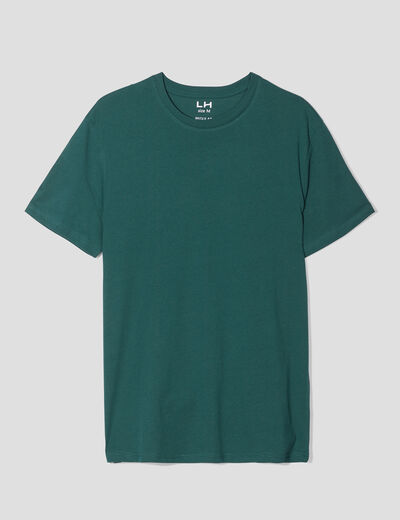 T-shirt en coton manches courtes vert foncé homme