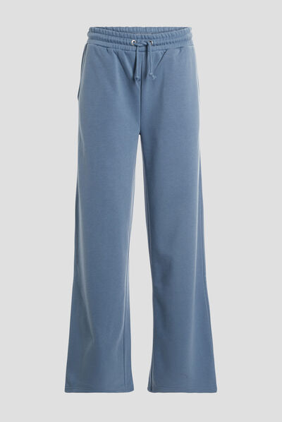 Pantalon jogging large bleu gris femme