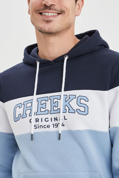 Sweat à capuche hoodie Creeks bleu ciel homme
