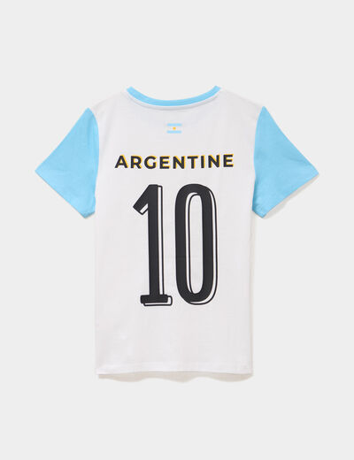 T-shirt maillot de football Argentine blanc mixte