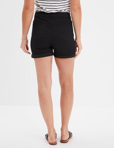 Short en jean slim noir femme