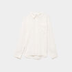 Chemise lin m&eacute;lang&eacute; manches longues blanc femme