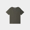 T-shirt manches courtes col en V coton vert kaki femme
