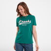 T-shirt oversize col rond coton Creeks vert foncé femme