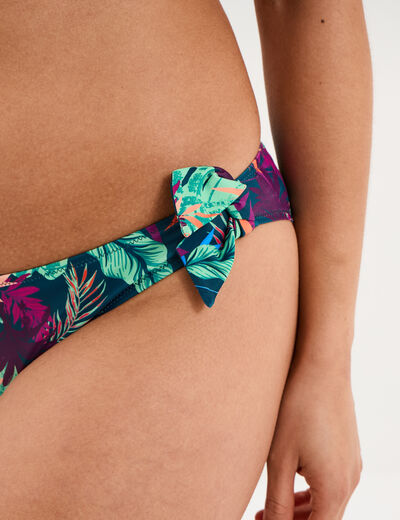 Bas de maillot de bain d&eacute;tails noeuds bleu p&eacute;trole femme