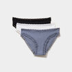 Lot 3 culottes avec dentelle bleu violet femme