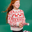 Pull de No&euml;l manches longues ecru fille