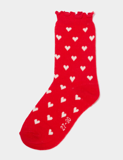 Lot 5 paires chaussettes rouge fille