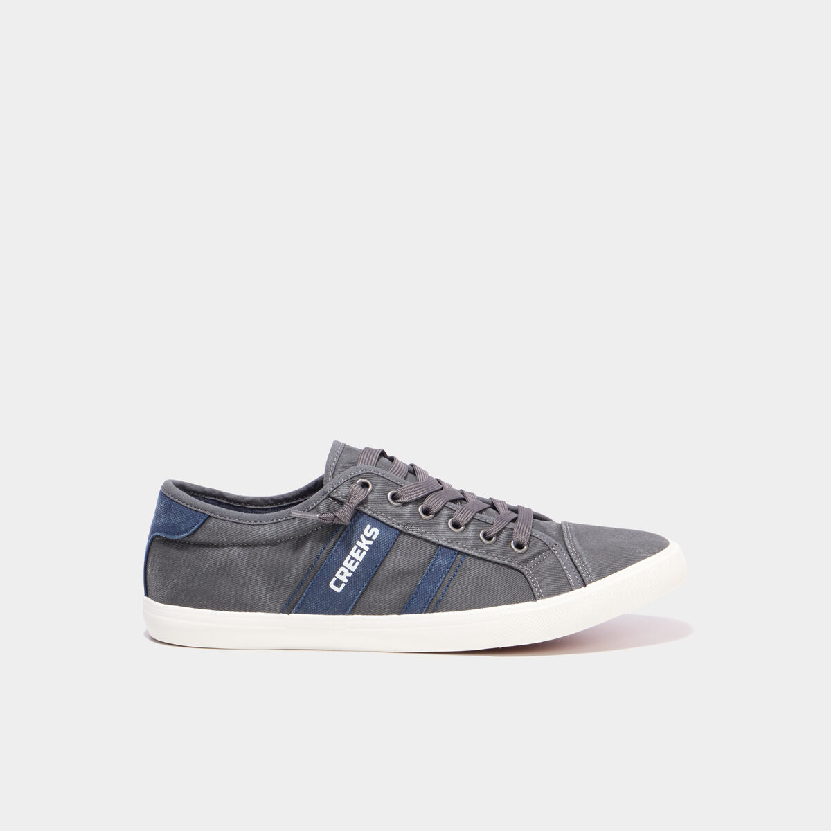 Tennis basses en toile effet denim gris homme