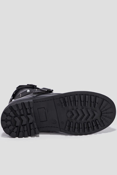 Bottines avec brides cloutées noir fille