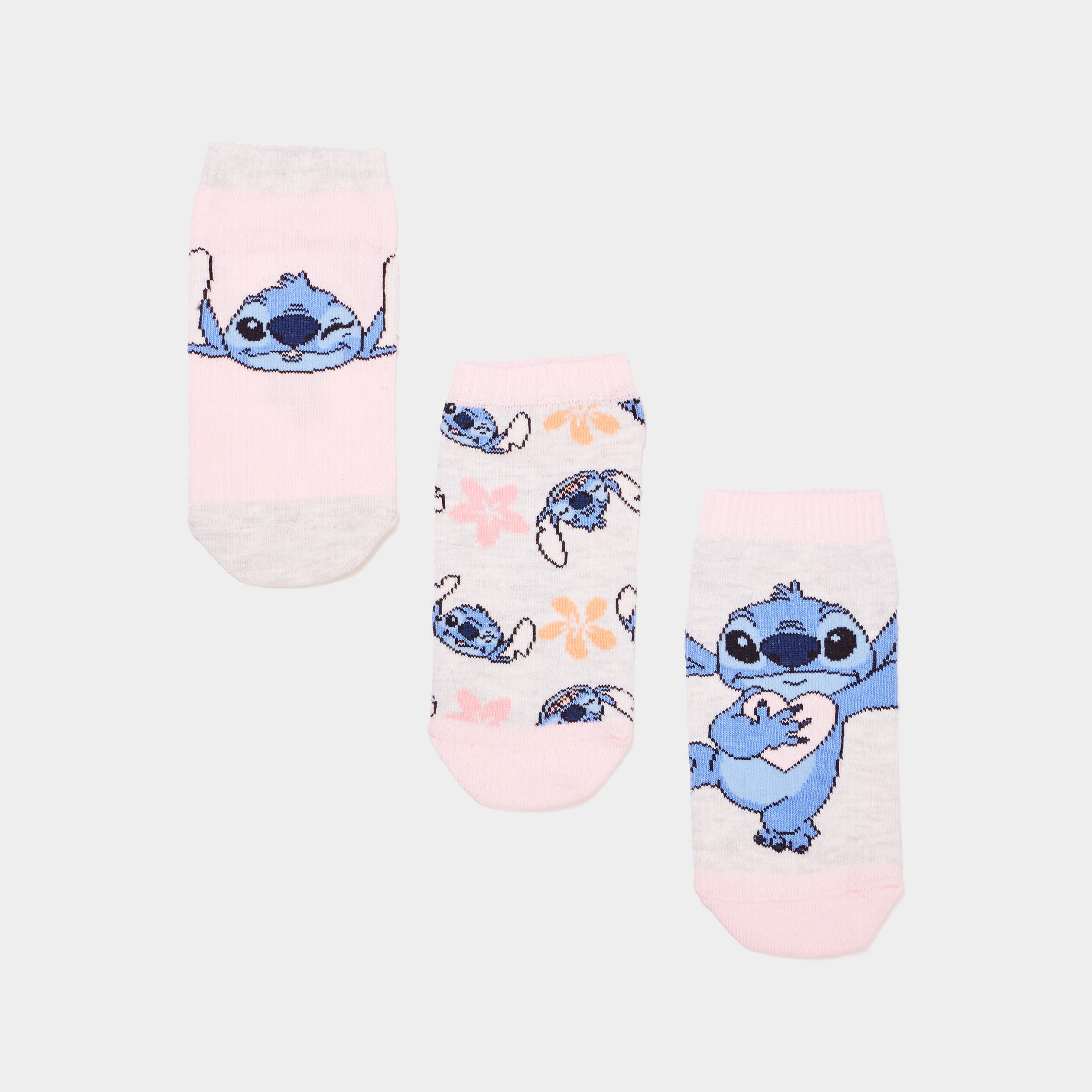 Lot de 3 paires chaussettes Stitch rose fille