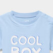 T-shirt manches courtes coton bleu pastel b&eacute;b&eacute; gar&ccedil;on