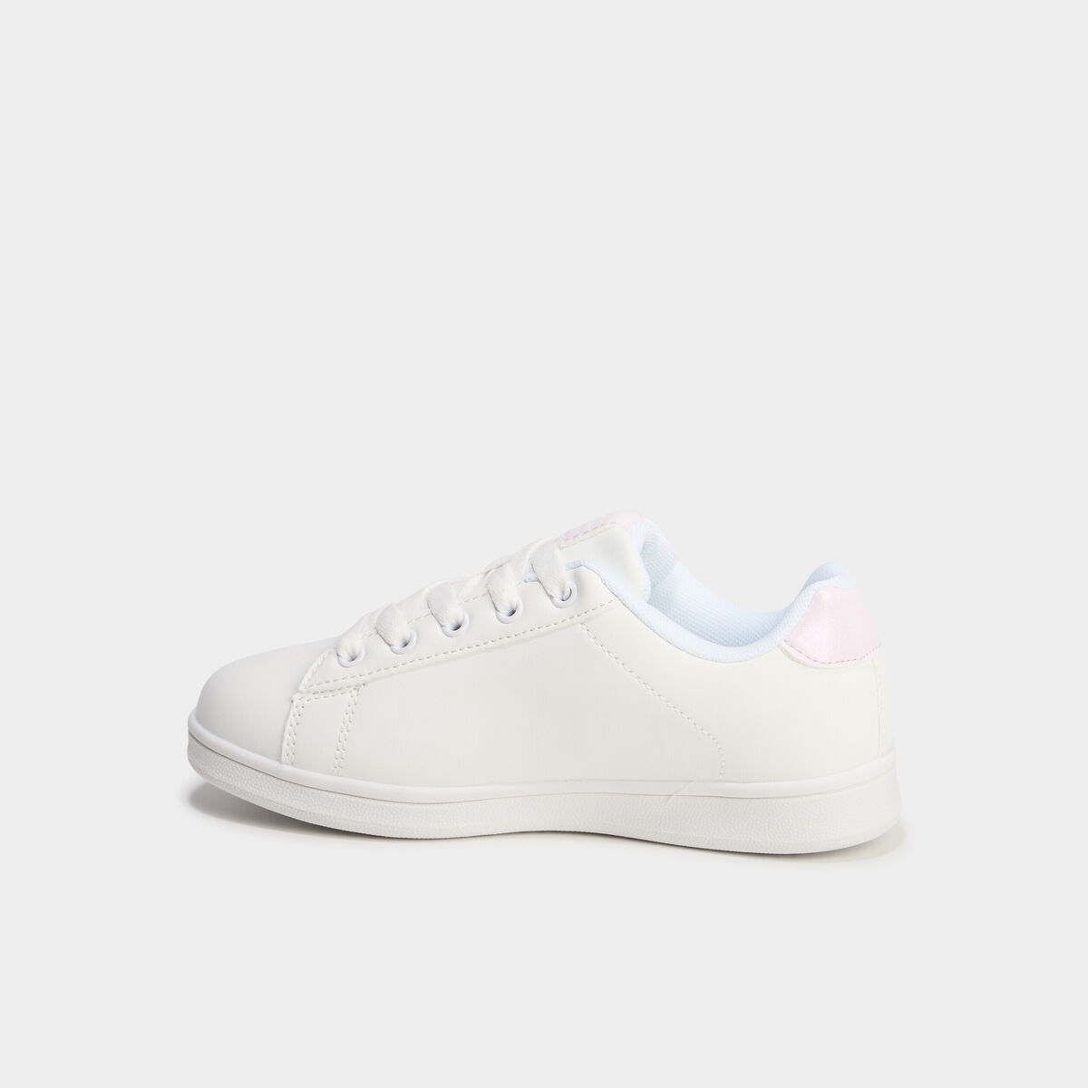 Tennis basses à lacets et sequins blanc fille