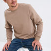 Sweat avec col rond taupe homme