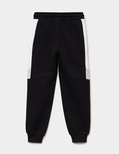 Pantalon de jogging regular molletonn&eacute; noir gar&ccedil;on