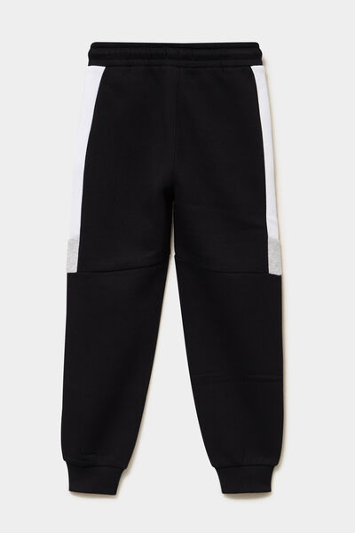 Pantalon de jogging regular molletonn&eacute; noir gar&ccedil;on