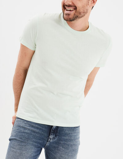 T-shirt en coton manches courtes vert pastel homme