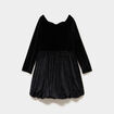 Robe patineuse effet velours et strass noir fille