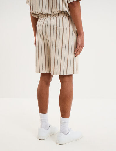 Bermuda droit coton beige homme