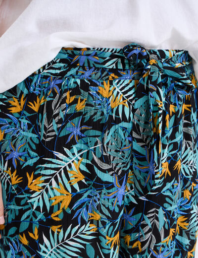 Short fluide ceinturé noir femme grande taille
