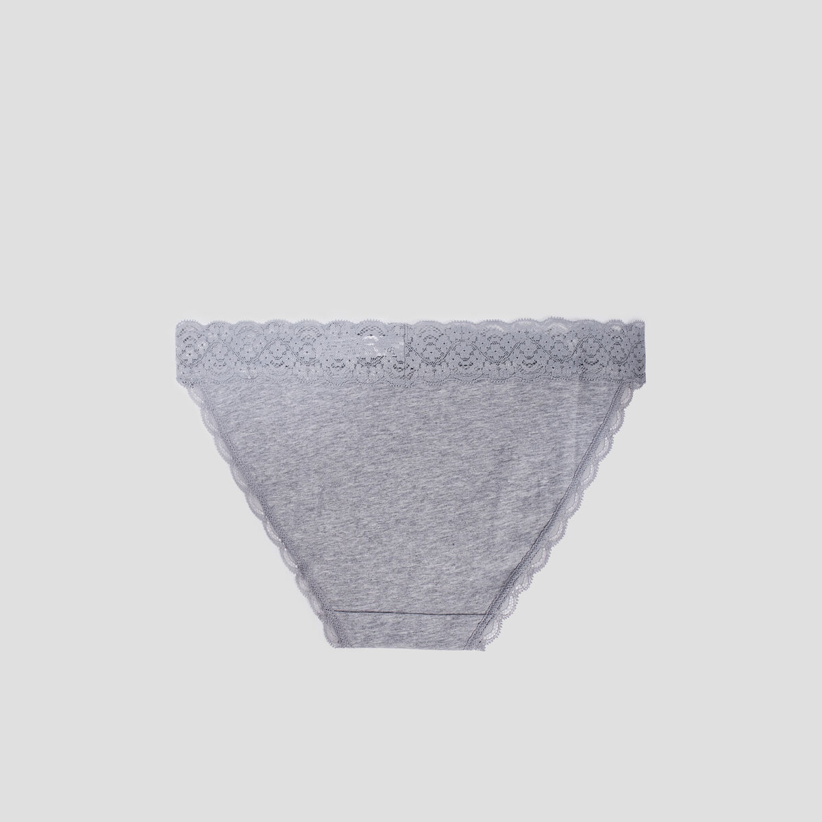 Lot 3 culottes en coton détail dentelle gris femme