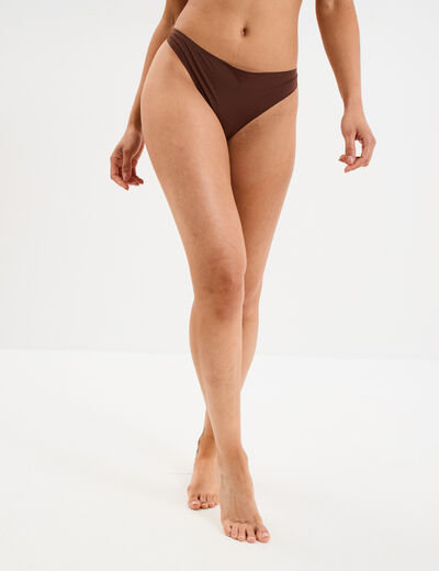 String microfibre sans coutures marron femme