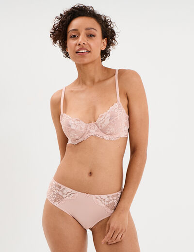 Soutien-gorge embo&icirc;tant dentelle rose clair femme