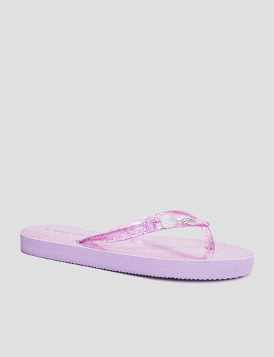 Tongs à paillettes et bijoux Wamea Beach violet fille