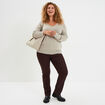 Pantalon straight taille haute Modavista marron foncé femme grande taille