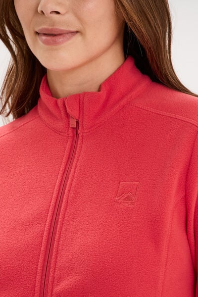 Veste polaire zipp&eacute; manches longues rose femme