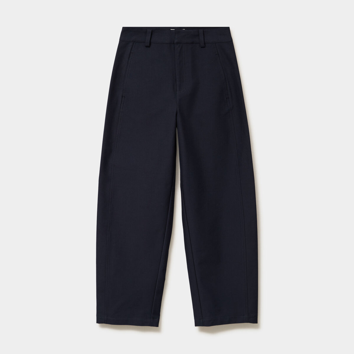 Pantalon ballon taille haute bleu fonc&eacute; femme