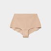 Culotte taille haute microfibre beige femme