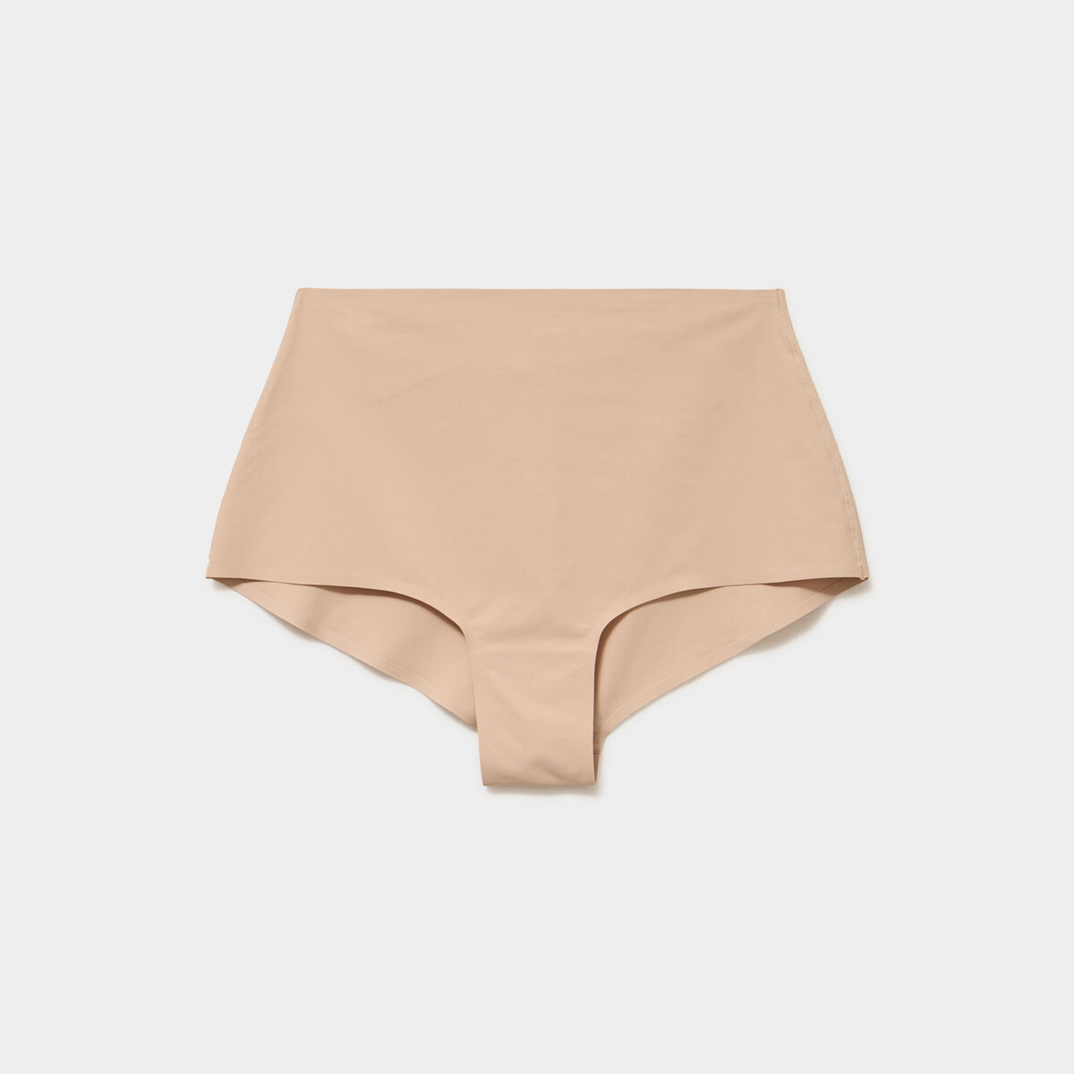 Culotte taille haute microfibre beige femme