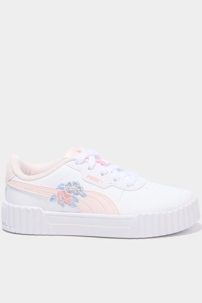 Baskets Puma Carina 3.0 Floral rose clair fille