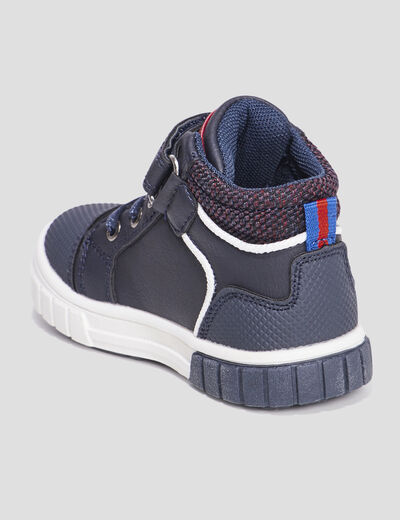 Baskets montantes à scratchs Creeks Kiki bleu marine bébé garçon