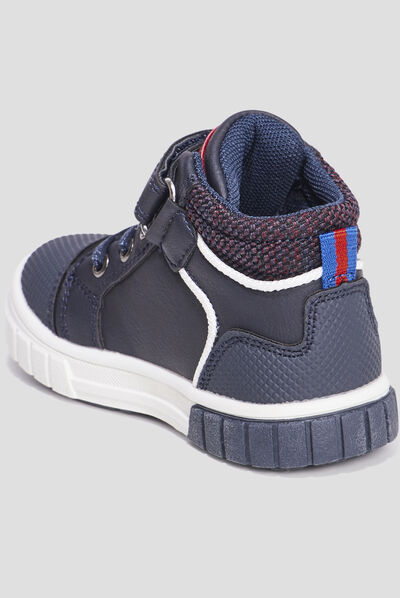 Baskets montantes à scratchs Creeks Kiki bleu marine bébé garçon