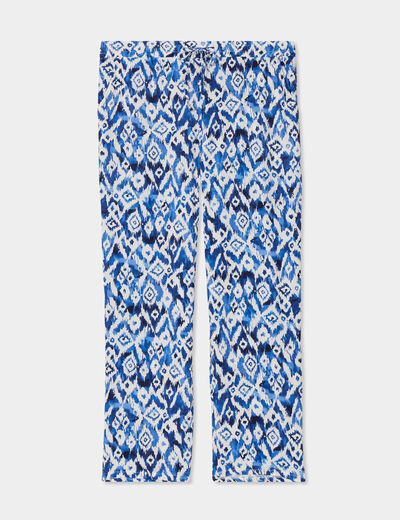 Pantalon fluide skinny ecru femme grande taille
