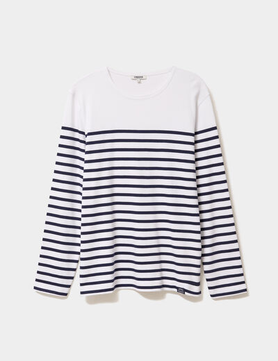 T-shirt manches longues coton blanc homme