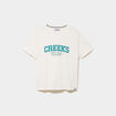 T-shirt col rond manches courtes blanc femme