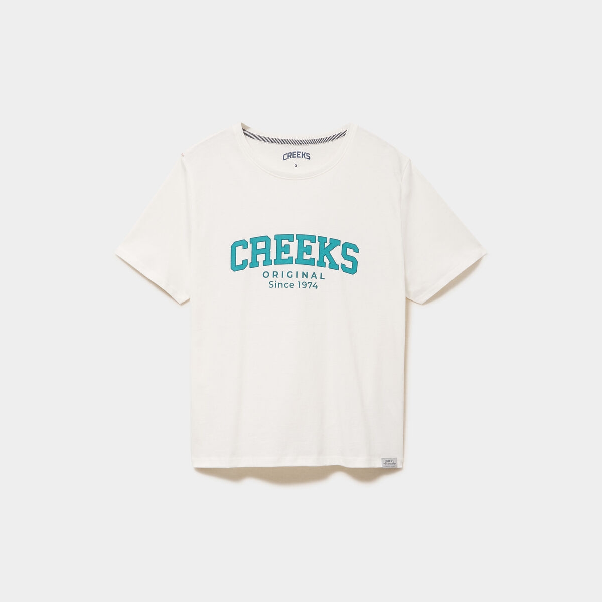 T-shirt col rond manches courtes blanc femme
