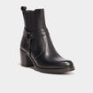 Bottines chelsea à talons et boucles noir femme