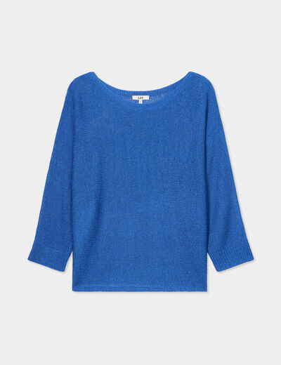 Pull manches longues bleu roi femme