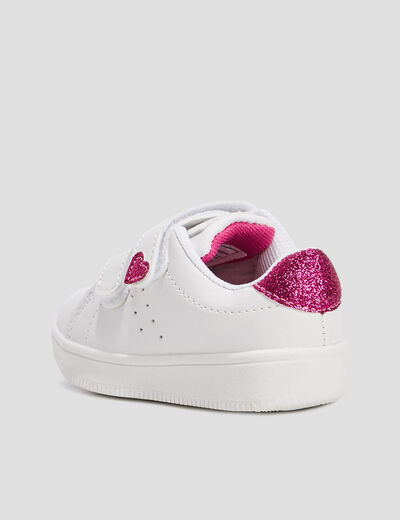 Tennis à scratch blanc bébé fille