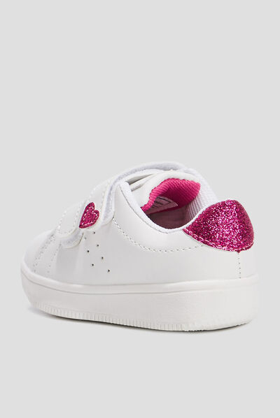 Tennis à scratch blanc bébé fille