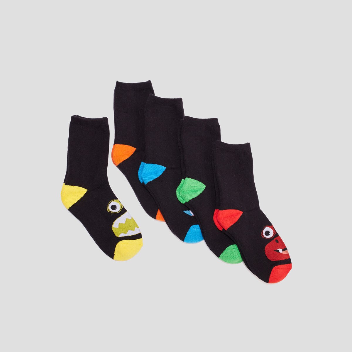 Lot 5 paires chaussettes coton noir garçon