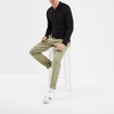 Polo manches longues en coton noir homme