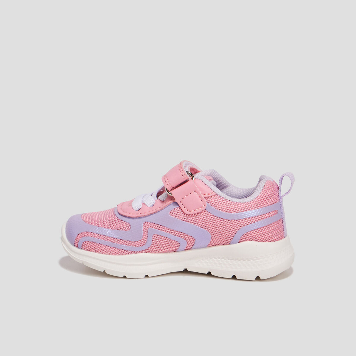 Baskets running à lacets rose bébé fille