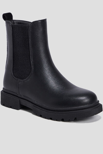 Bottines chelsea crantées noir fille
