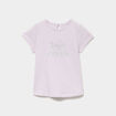 T-shirt paillettes manches courtes coton parme b&eacute;b&eacute; fille